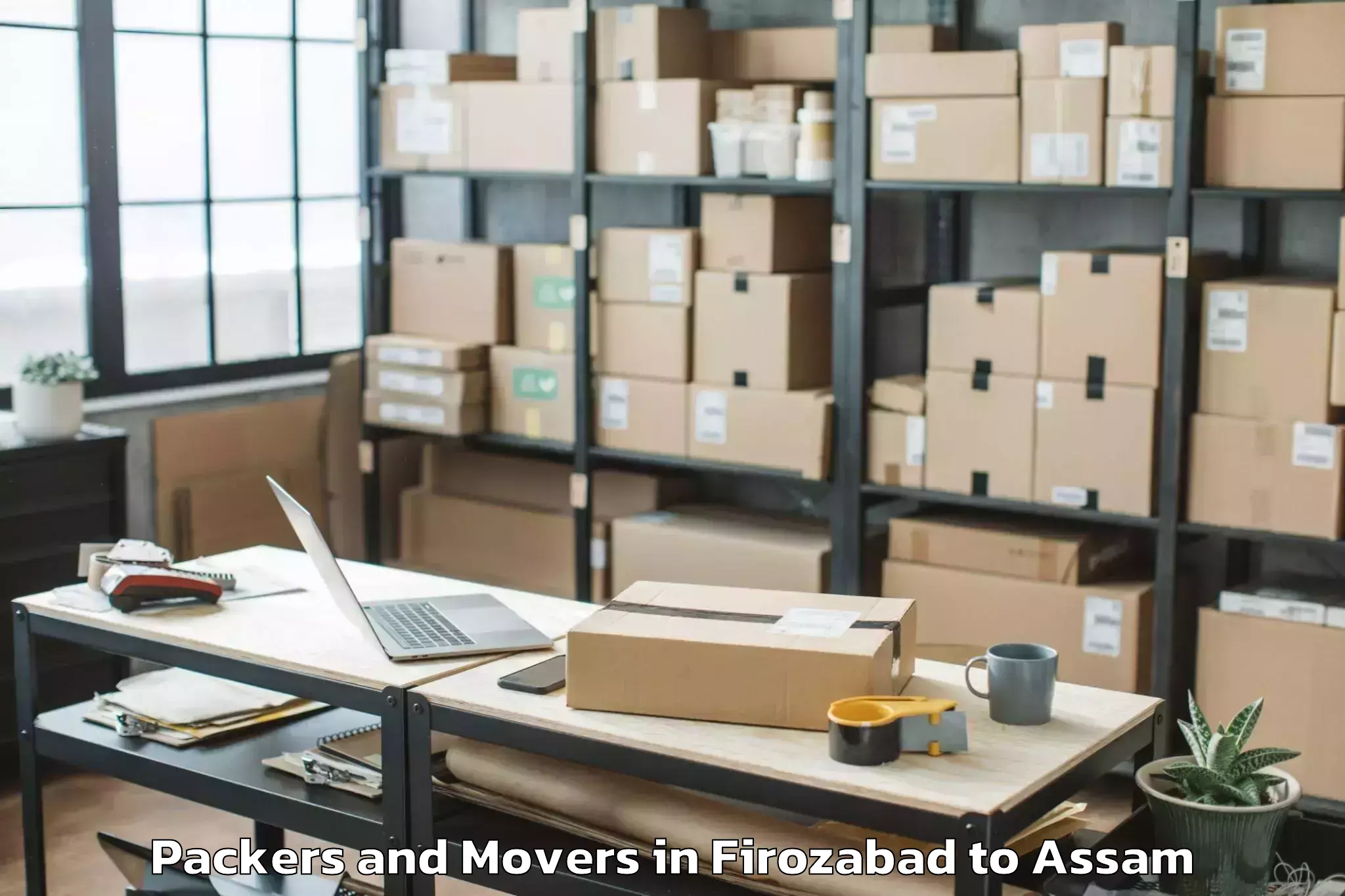 Reliable Firozabad to Marigaon Packers And Movers